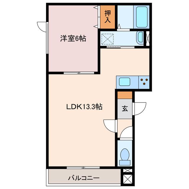 大町2丁目(1LDK/3階)の間取り写真