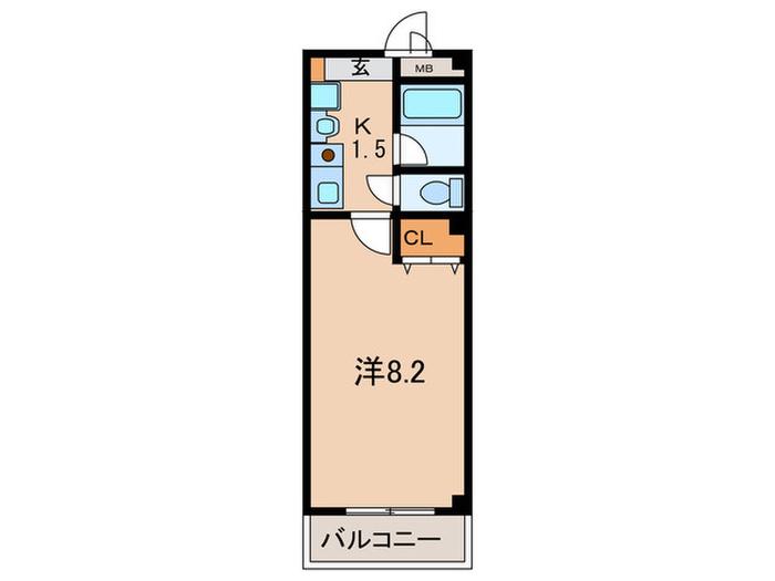 プリミエール小田井(1K/2階)の間取り写真