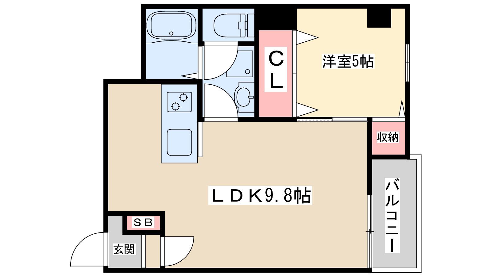 レジデンスコート江坂(1LDK/1階)の間取り写真