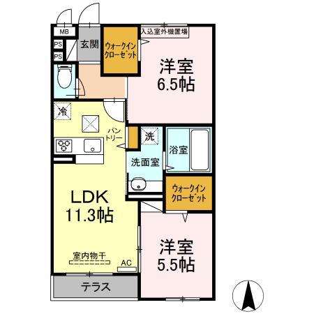 ビアンカ日吉Ⅲ(2LDK/2階)の間取り写真
