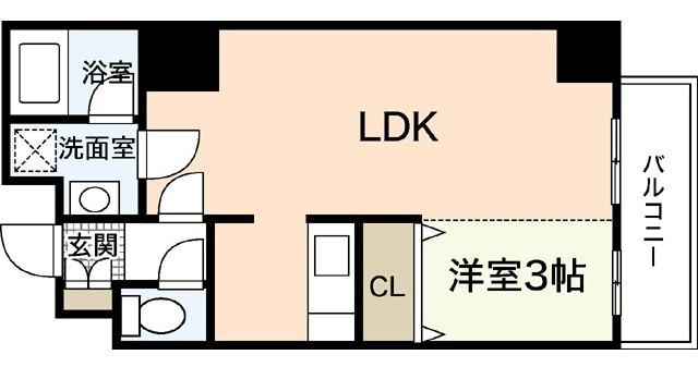 LST表町III(1LDK/3階)の間取り写真