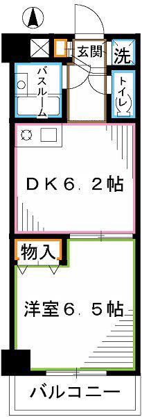 ジョイフル国分寺(1DK/2階)の間取り写真