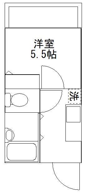 タミーハイツ(1K/4階)の間取り写真