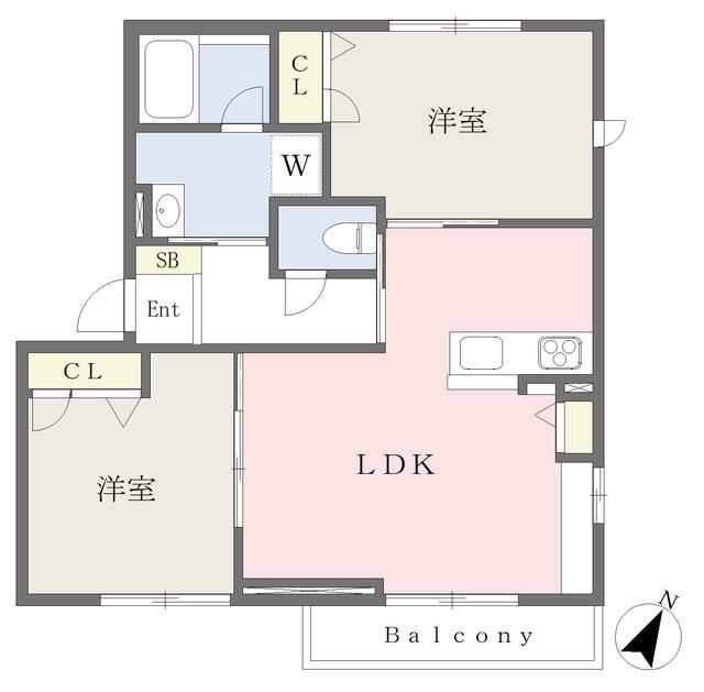 GRACEイツミ(2LDK/2階)の間取り写真