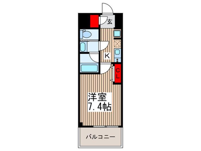 ソライエアイル草加(1K/10階)の間取り写真