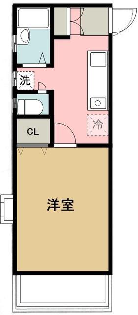 シャトレー中村(1K/2階)の間取り写真