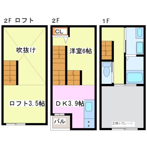 ノース FIELD I(1SK/1階)の間取り写真