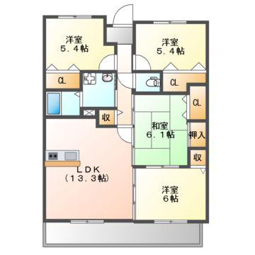 コアロード千里(4LDK/2階)の間取り写真