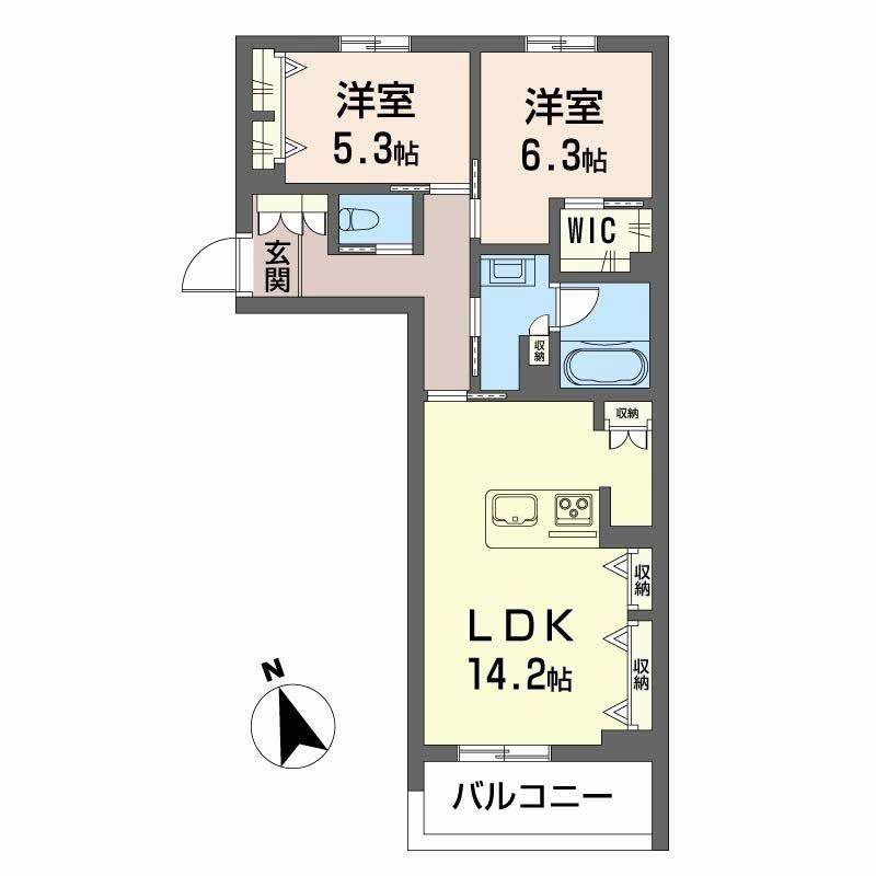 サンシャインSTN(2LDK/4階)の間取り写真