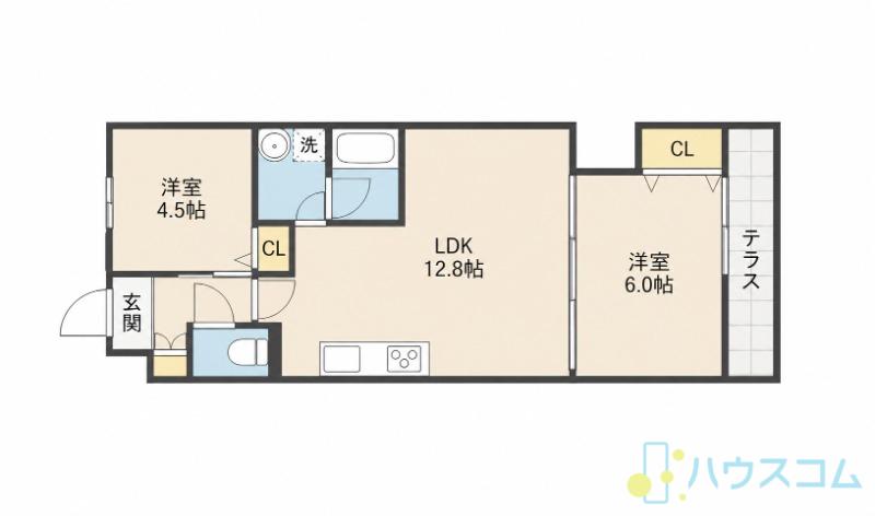 CHEZ・MOI茨木市郡山(2LDK/1階)の間取り写真