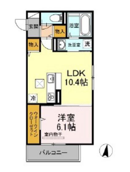  フィロスII(1LDK/1階)の間取り写真