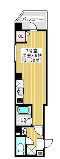 NY SQUARE FUNABASHI 407(1K/2階)の間取り写真