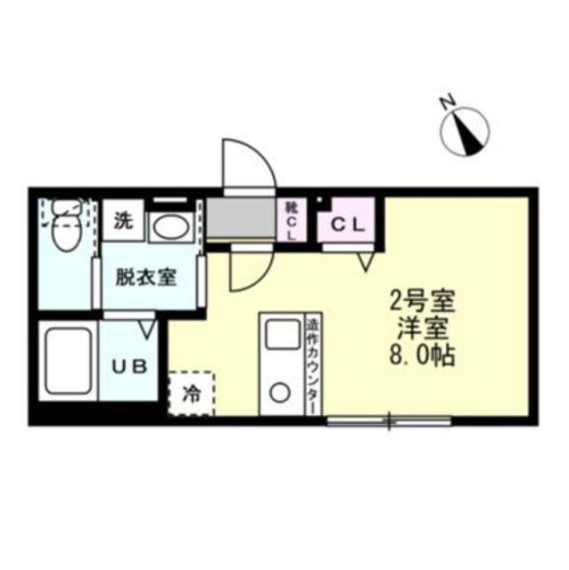 ベイルーム本厚木ルミナス(ワンルーム/2階)の間取り写真