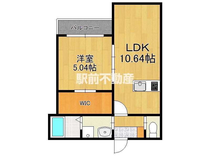 BRAVE BASE 多布施(1LDK/2階)の間取り写真
