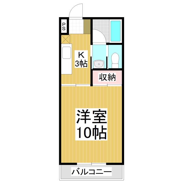 プレジデント穂高(1K/2階)の間取り写真