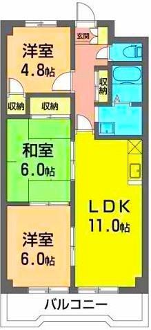 プリマヴェーラS(3LDK/1階)の間取り写真