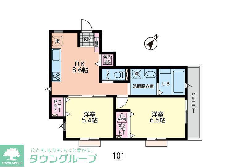 サンス戸塚(2DK/1階)の間取り写真