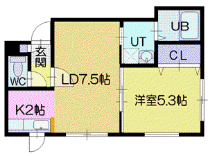 サードエポック文京台(1LDK/3階)の間取り写真