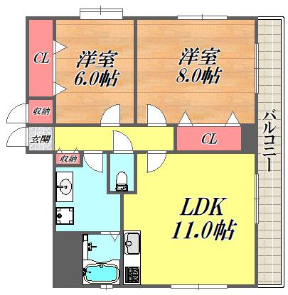 ルーラルソリオTM(2LDK/2階)の間取り写真