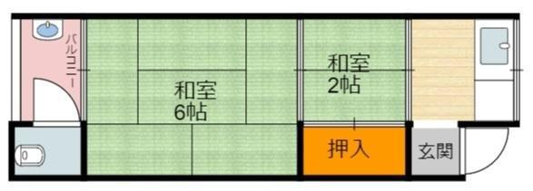 森田文化(2K/2階)の間取り写真