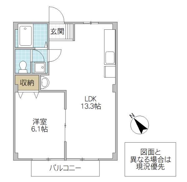レジデンス306(1LDK/1階)の間取り写真