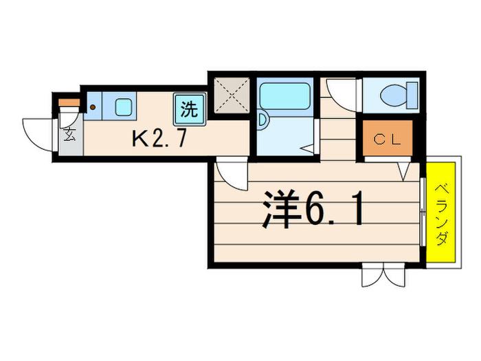 オーク上目黒(1K/1階)の間取り写真