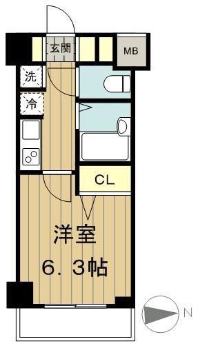 レジディア上落合(1K/1階)の間取り写真