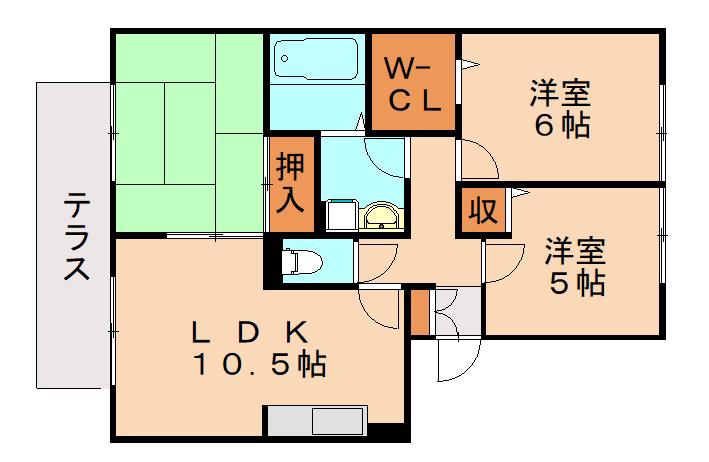 コンフォールII番館(3LDK/1階)の間取り写真