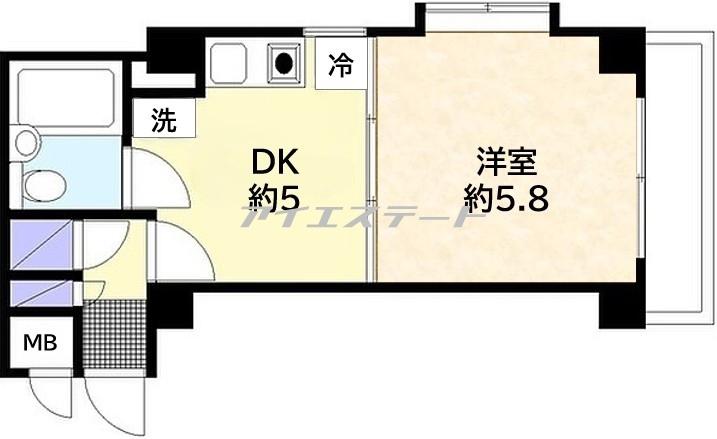 ホーユウパレス南林間第1(1DK/3階)の間取り写真