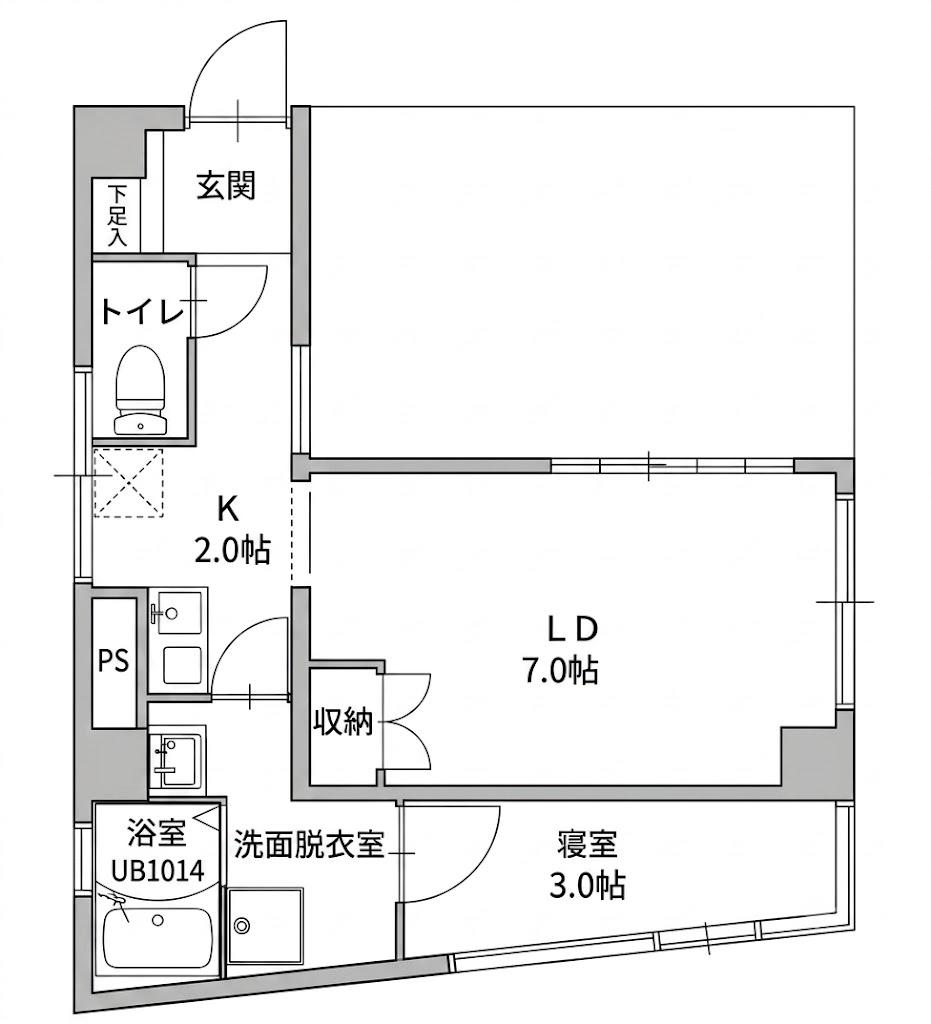 M TERRACE住吉(1LDK/4階)の間取り写真