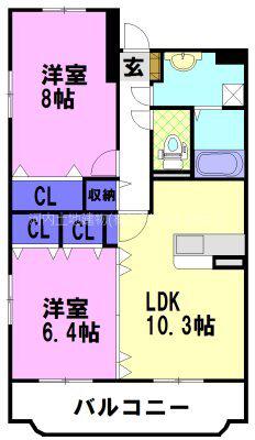 Y&Mアミューズ(2LDK/1階)の間取り写真
