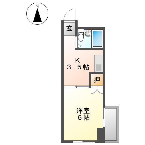 建商101ビル(1K/4階)の間取り写真