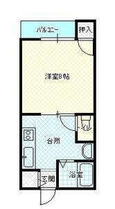 ポピンズIII(1K/1階)の間取り写真