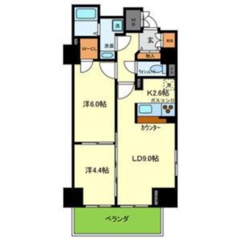 エスプラナーダ森の宮(2LDK/4階)の間取り写真