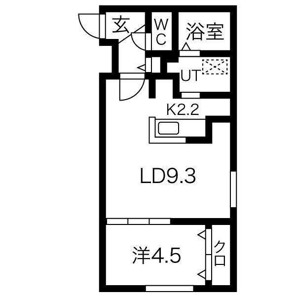 ブランシャール中島公園HD(1LDK/3階)の間取り写真