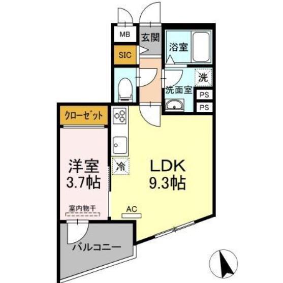 KADAYA(1LDK/1階)の間取り写真