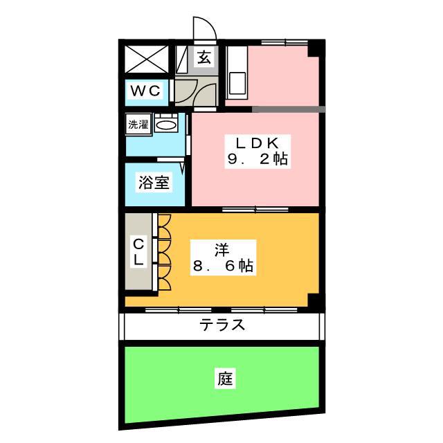 PRIMA MAISON(1LDK/1階)の間取り写真