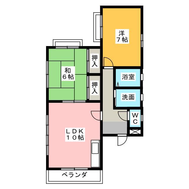 パルデンス(2LDK/2階)の間取り写真