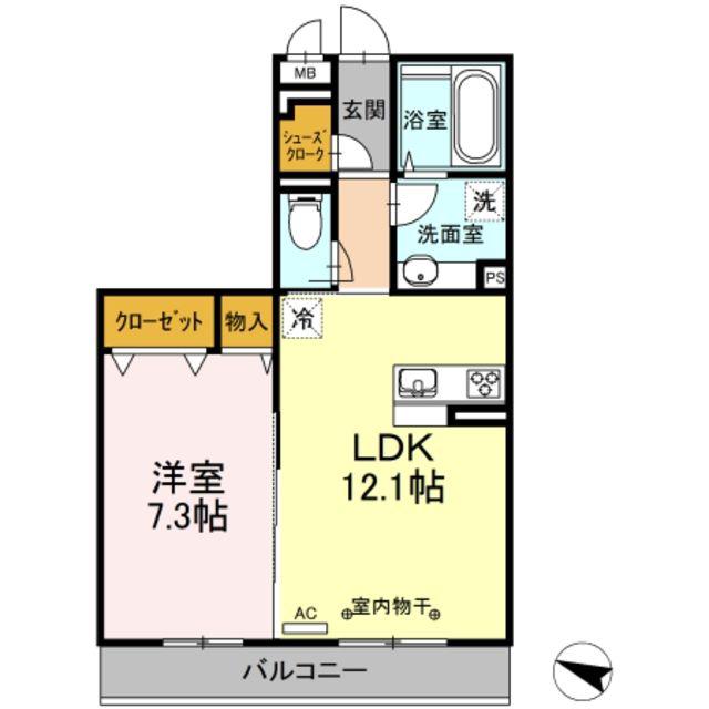 リヴェール湘南(1LDK/3階)の間取り写真