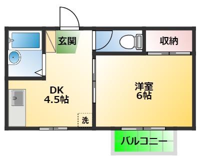 ルポ・マヌアール(1DK/2階)の間取り写真