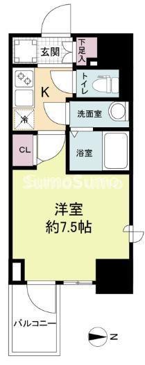 WORVE大阪本町(1K/4階)の間取り写真