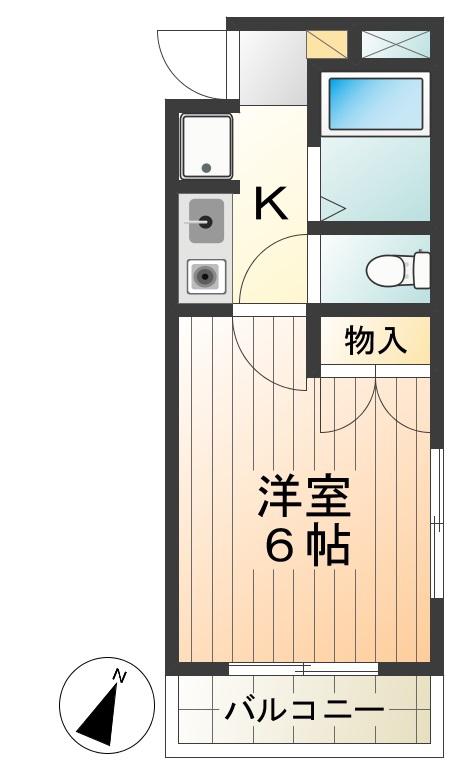 エクセル調布(1K/3階)の間取り写真