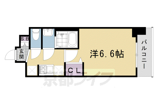 プレサンス THE KYOTO 澄華(1K/7階)の間取り写真