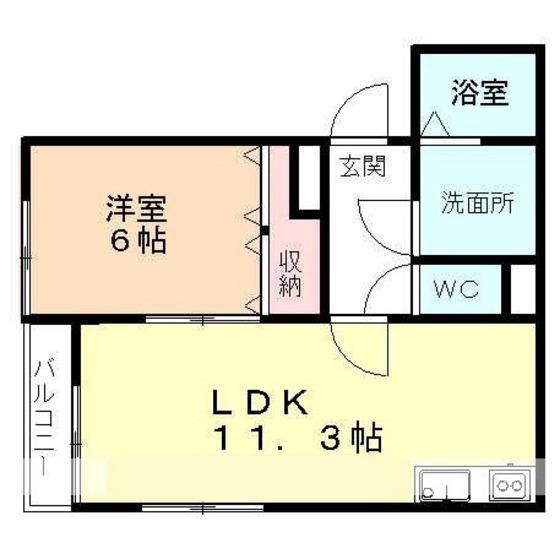 セレブらん村伊11(1LDK/1階)の間取り写真