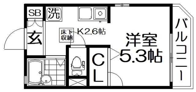 ボナール京阪(1K/1階)の間取り写真