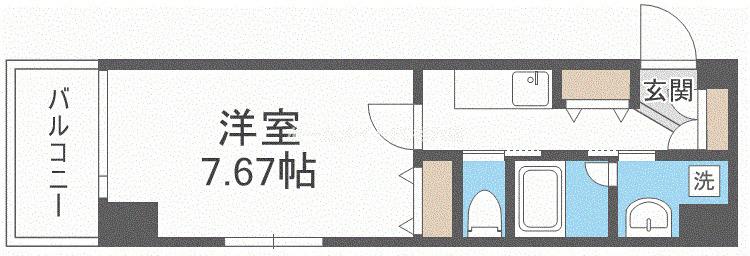 プレジール靱公園(1K/5階)の間取り写真