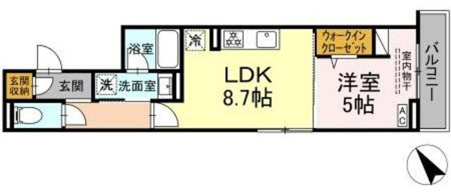 D-BLOOM COURT(1LDK/1階)の間取り写真