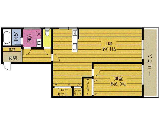 PLACE11(1LDK/2階)の間取り写真