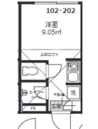 SUNNYSKY赤塚(ワンルーム/1階)の間取り写真