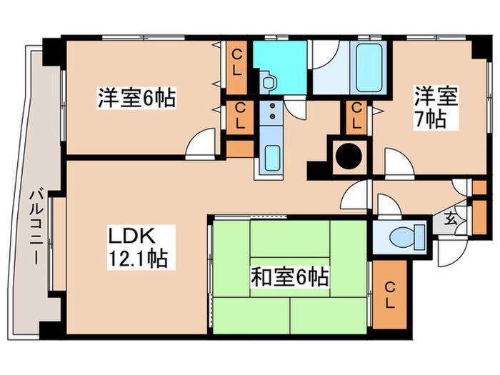 エクシード35(3LDK/5階)の間取り写真
